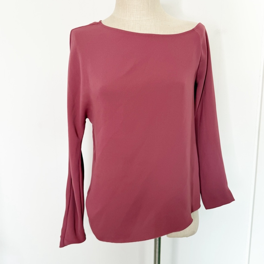 Aritzia Babaton Burke Long Sleeve Blouse Muted Rose Size XS